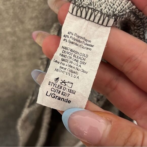 Better Be Grey NWT Distressed Sweatshirt Mini Dress Tunic - fits like M/L - Picture 8 of 11